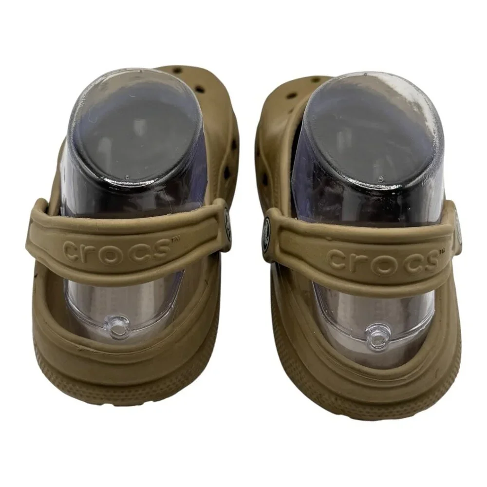 Crocs Shoes Youth Unisex 3 Boys Tan Solid Classic Clog Retro‎ Outdoor
